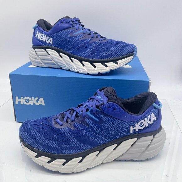 Hoka One One Gaviota 4 Running Shoe Sneakers Blue Graphite Mens US 9.5 - Picture 1 of 12